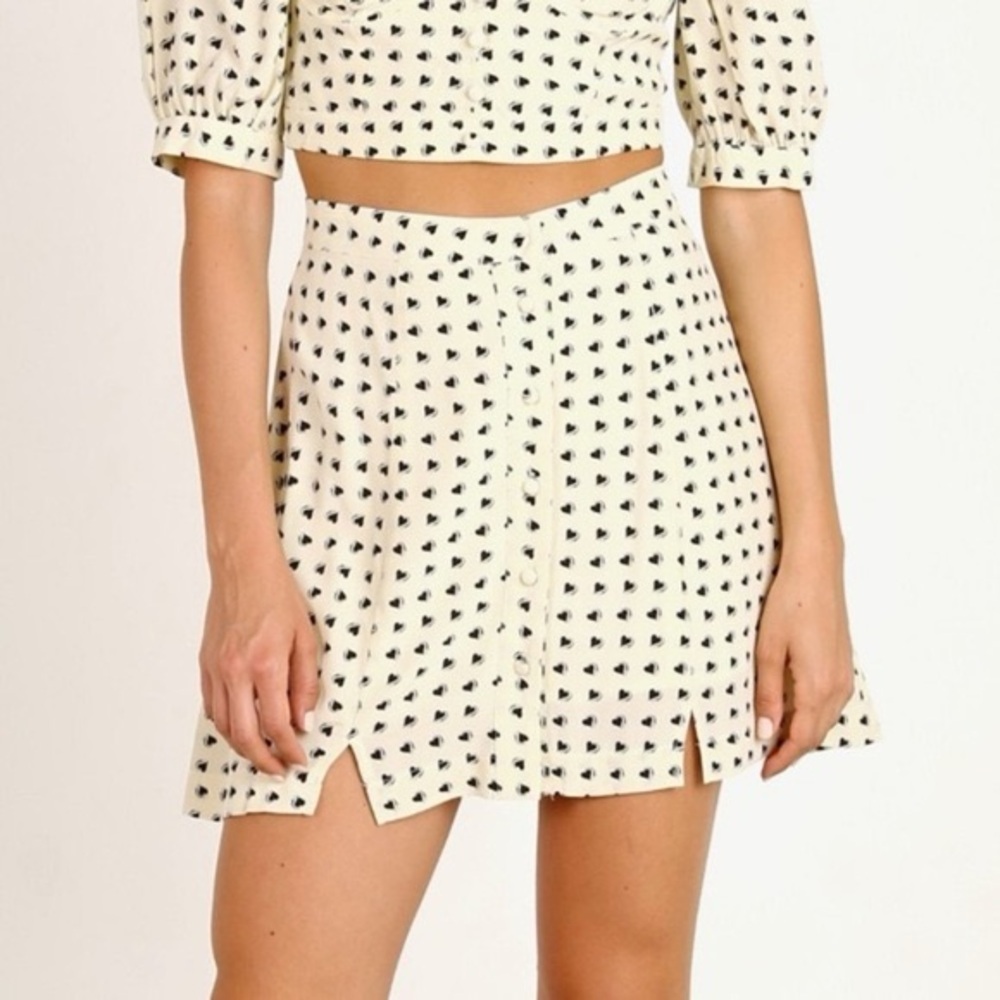 For Love & Lemons Sweetheart Mini Heart Skirt Novelty
